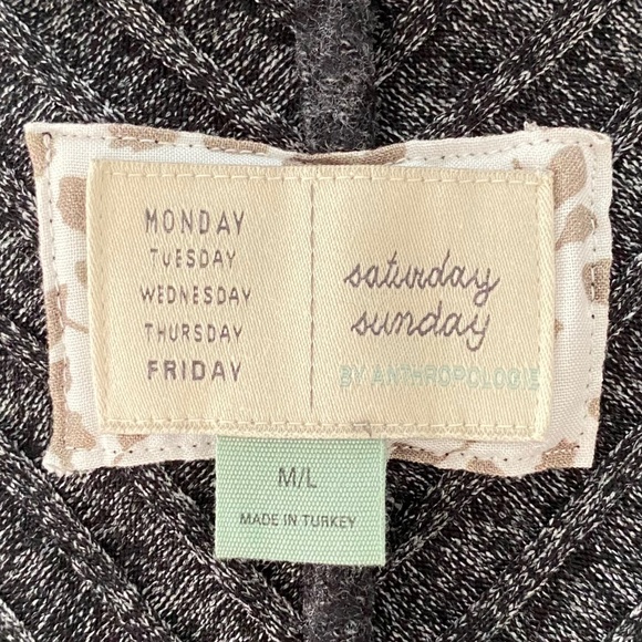 Anthropologie hooded longline cardigan in black/grey marl - Size M/L - Picture 7 of 9